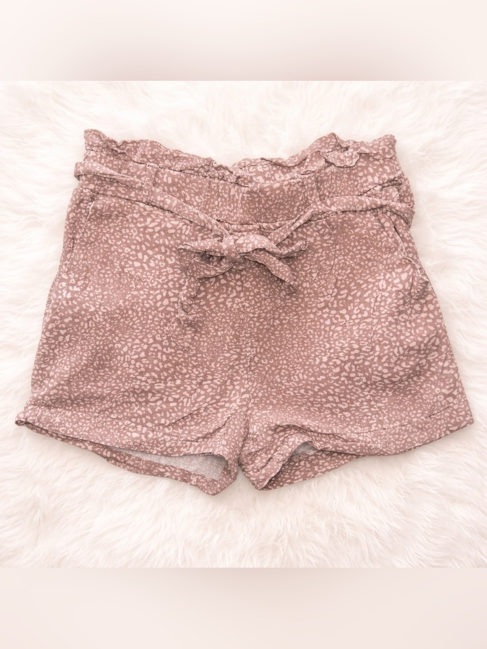 Thread + Supply Pink Leopard Print Paperbag Shorts XS Soft Girl Boho Lounge